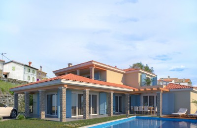 Istrien, Buje - Villa im Bau mit Meerblick - in Gebäude
